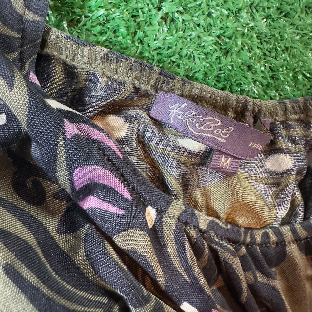 Hale Bob Chic Y2K Black, Army Greenish Brown and Purple Sleeveless Top - Picture 2 of 7